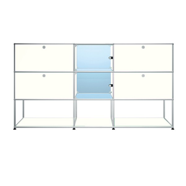 USM Haller Sideboard with 4 hinged doors and 2 glass doors
