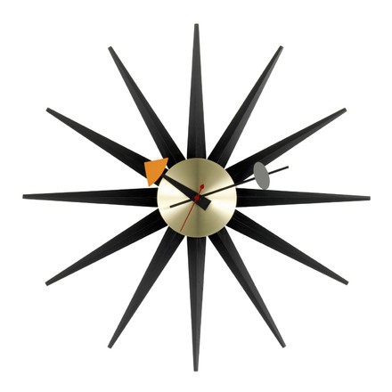 Vitra Sunburst Clock in black brass, George Nelson, 1948/60