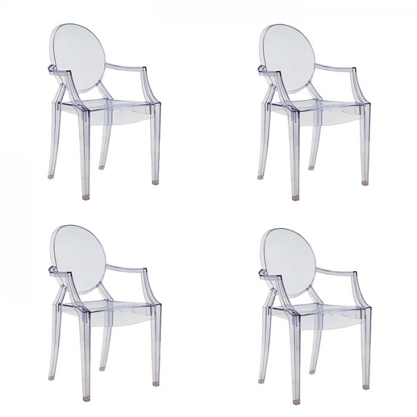 Louis Ghost armchair by Philippe Starck - set of 4