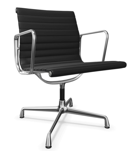 Vitra EA 107 / EA 108 Aluminium Chair in leather